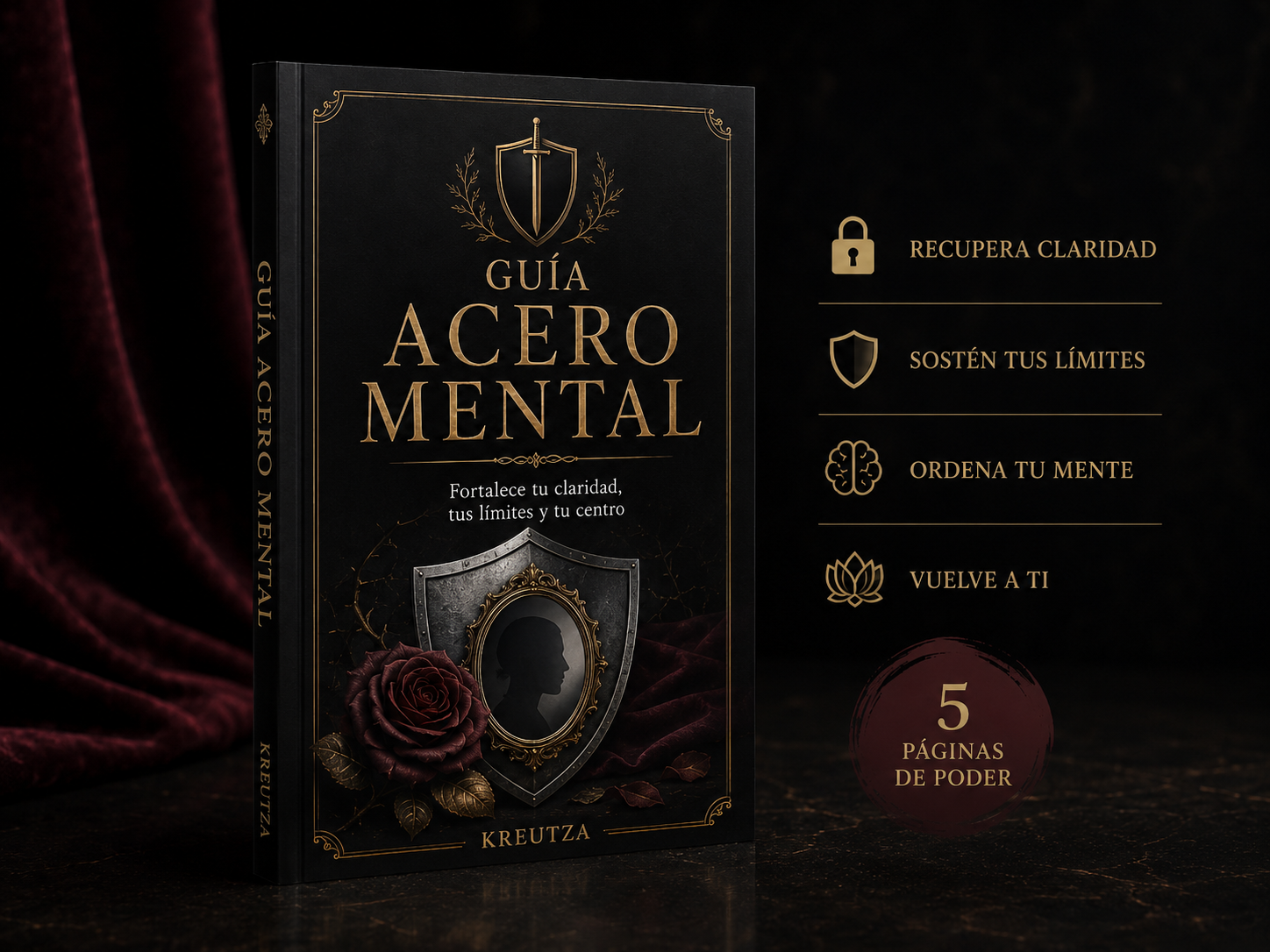Mockup de la Guia de Blindaje Emocional incluida con Caperucita Narcisista