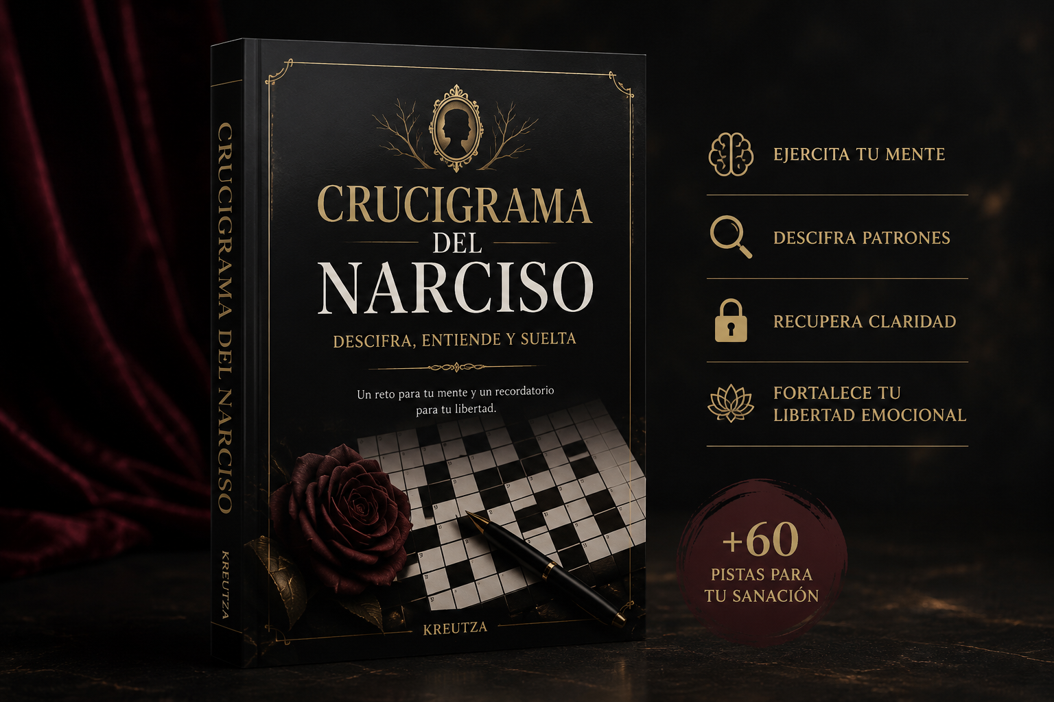 Mockup del bono Crucigrama del Narciso incluido con Caperucita Narcisista